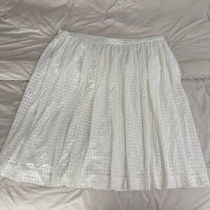 Kate Spade White Pleated A-Line Skirt